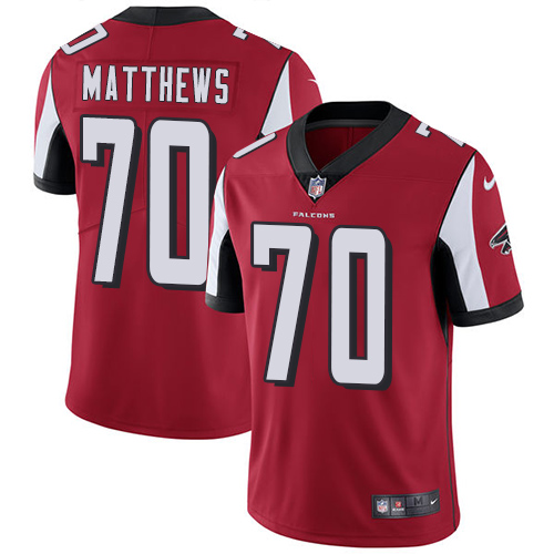 2019 men Atlanta Falcons #70 Matthews red Nike Vapor Untouchable Limited NFL Jersey->atlanta falcons->NFL Jersey